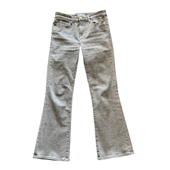 Frame Pants Womens Size 26 Le Crop Mini Boot Glen Plaid Gray - Picture 4 of 15